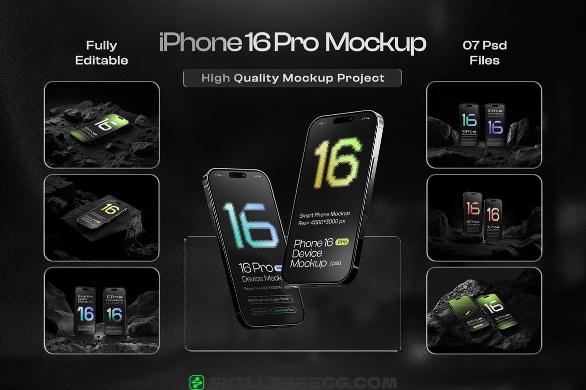 iPhone 16 Pro Mockup Set（500841）-技能树